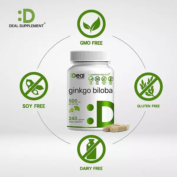 Salud y Equipamiento Médico - Ginkgo Biloba 500 Mg Extra Fuerza Cerebral Memoria 240 Cap 3