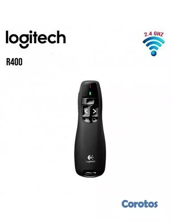 computadoras y laptops - CONTROL LOGITECH PRESENTADOR R400 2.4GHZ WIRELESS USB- PUNTERO LASER - PLUG-AND- 1