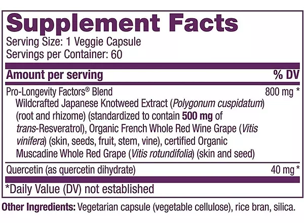Salud y Equipamiento Médico - Resveratrol 60 Capsulas 800 Mg - U - Unidad A $7532 3