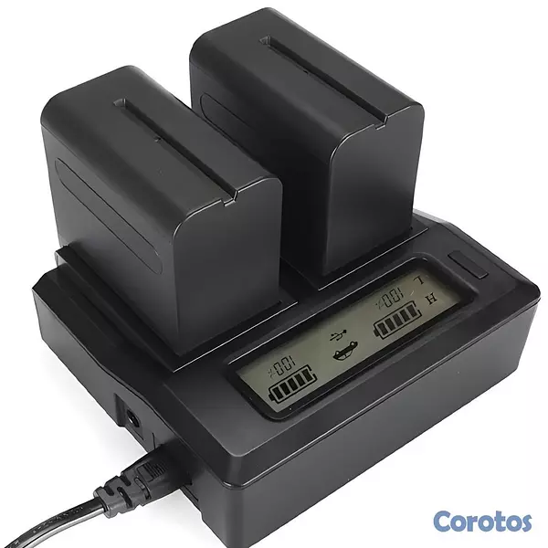 camaras y audio - Cargador Dual Digital DC-LCD para Baterías Sony NP 2