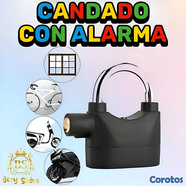 herramientas, jardines y exterior - 🎀 CANDADO CON ALARMA ANTIRROBO | CANDADO CON ALARMA PARA MOTO | CANDADO ALARMA  3