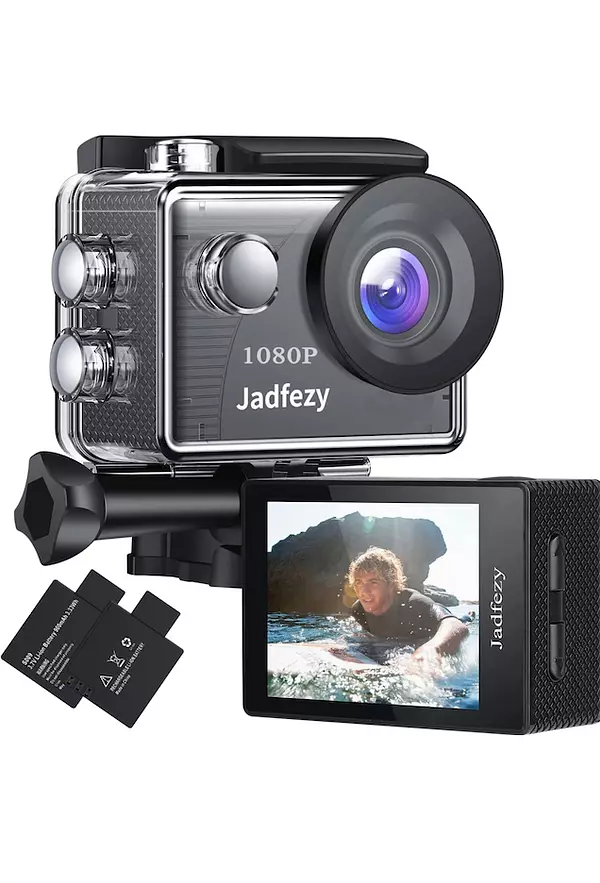 camaras y audio - Jadfezy Cámara de acción FHD 1080P 12MP, cámara impermeable 1