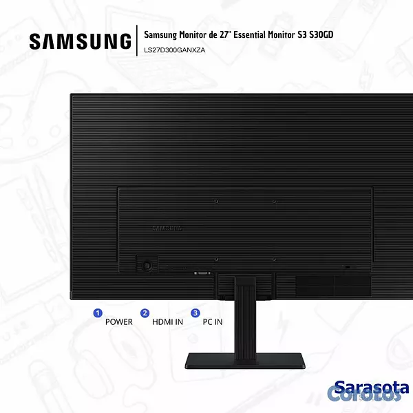 computadoras y laptops - Samsung Monitor Essential 27" S3 S30GD LS27D300GAN 3