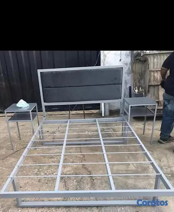 muebles y colchones - base de cama en metal 2