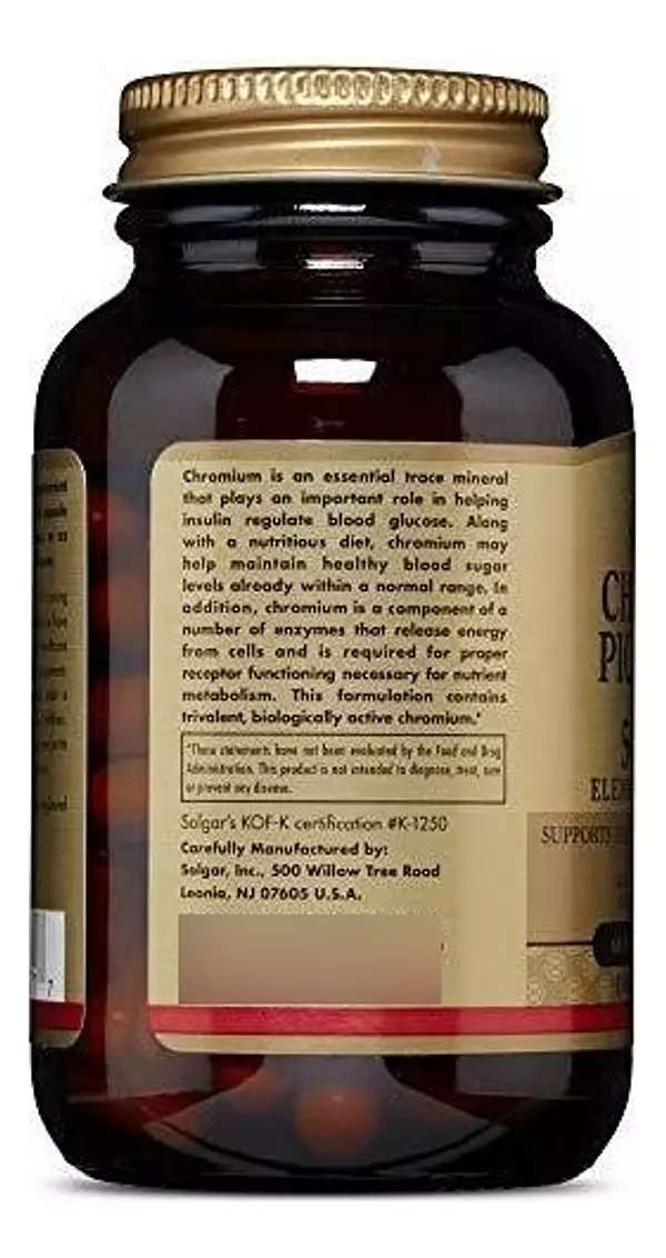 Salud y Equipamiento Médico - Solgar - Picolinato De Cromo 500 Mcg, 60 Capsulas Vegetales 4