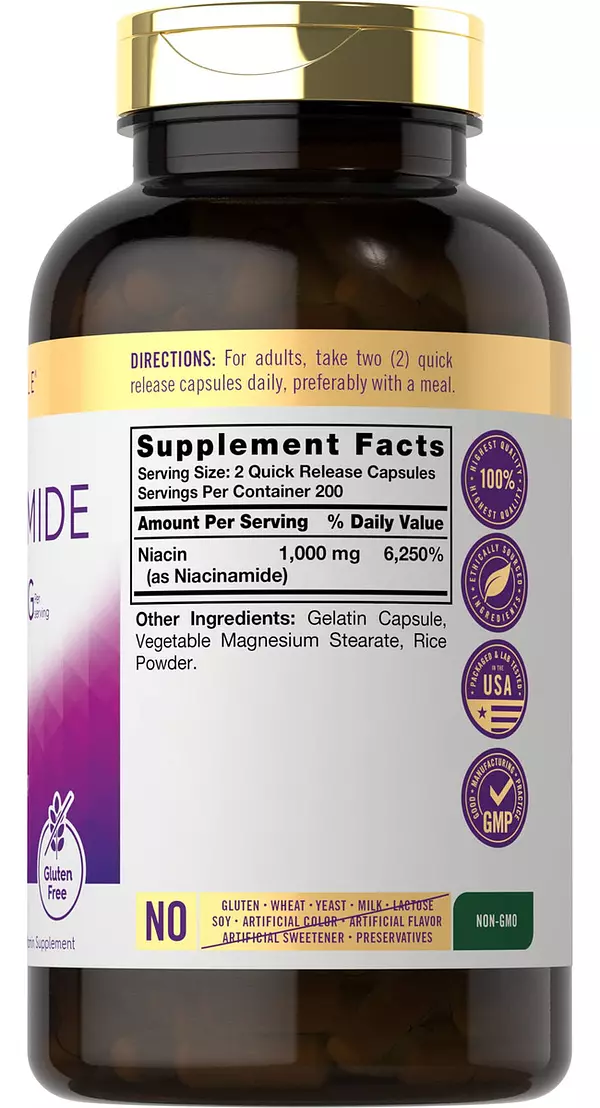 Salud y Equipamiento Médico - Niacinamida 1000 Mg 400 Capsulas Carlyle 2