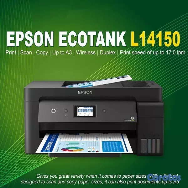 impresoras y scanners -  EPSON ECOTANK L14150  MULTIFUNCIONAL, bBOTELLA DE TINTA, A3+ IMPRESIÓN 11 X 17 2
