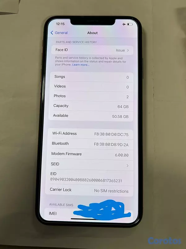 celulares y tabletas - Iphone XS Max 64GB Dorado NO FACE ID Como nuevo 2