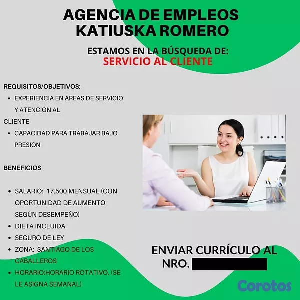 empleos disponibles - Servicio al cliente 