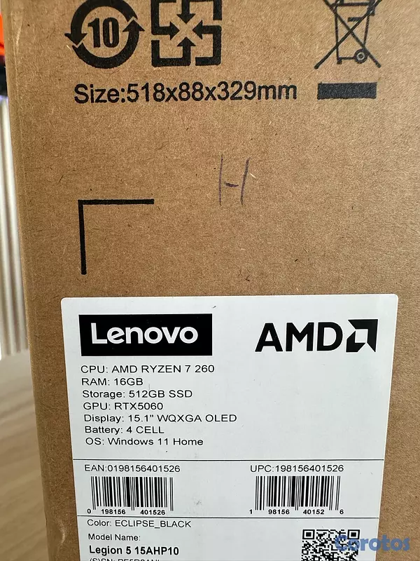computadoras y laptops - LENOVO LEGION 5 15.1" OLED 165Hz AMD Ryzen 7 260 16GB RAM 512GB SSD RTX-5060 8GB 2