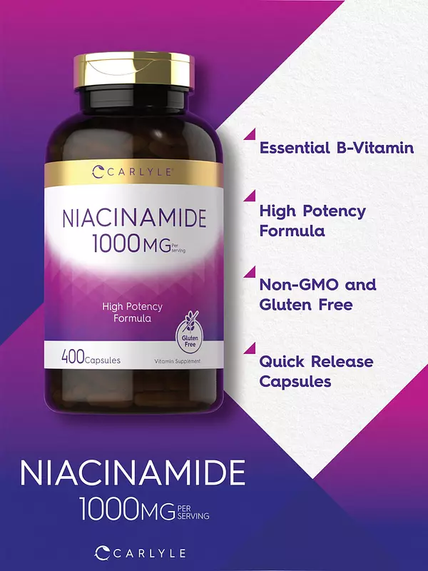 Salud y Equipamiento Médico - Niacinamida 1000 Mg 400 Capsulas Carlyle 3