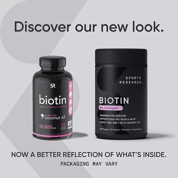 Salud y Equipamiento Médico - Biotin 10000mcg Con Aceite Coco Gluten Free Tratamiento X120 2