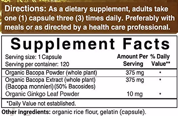 Salud y Equipamiento Médico - Bacopa Monnieri Capsulas Con Ginkgo Biloba Naturebell 5