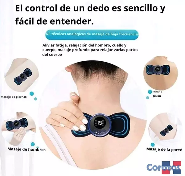 salud y belleza - Masajeador corporal recargable D2  con 2 parche  11