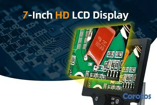 equipos profesionales - Microscopio USB digital con pantalla 7 pulgadas 1200X HD soporte ajustable 10