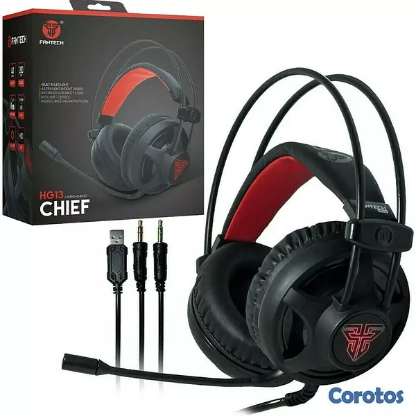 computadoras y laptops - AUDIFONO CON MICROFONO FANTECH HG13 PARA GRANDES JUGADORES CON LUZ  3