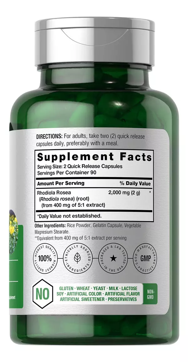 Salud y Equipamiento Médico - Raiz Rhodiola Rose 2000 Mg 180cap Horbaach 2