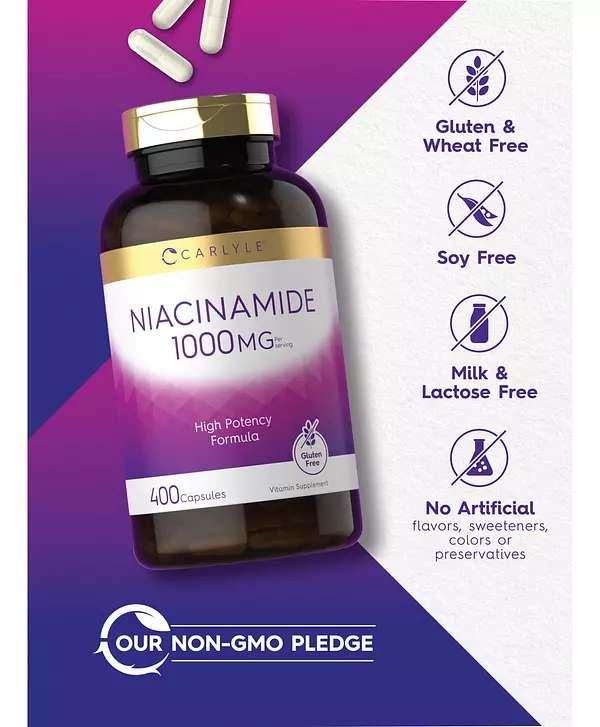 Salud y Equipamiento Médico - Niacinamida 1000 Mg 400 Capsulas Carlyle 4