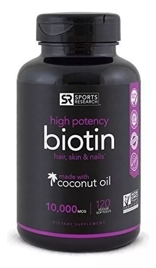 Salud y Equipamiento Médico - Biotin 10000mcg Con Aceite Coco Gluten Free Tratamiento X120 3