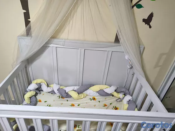muebles - Cuna de bebe convertible + porta mosquitero+ colchon 2