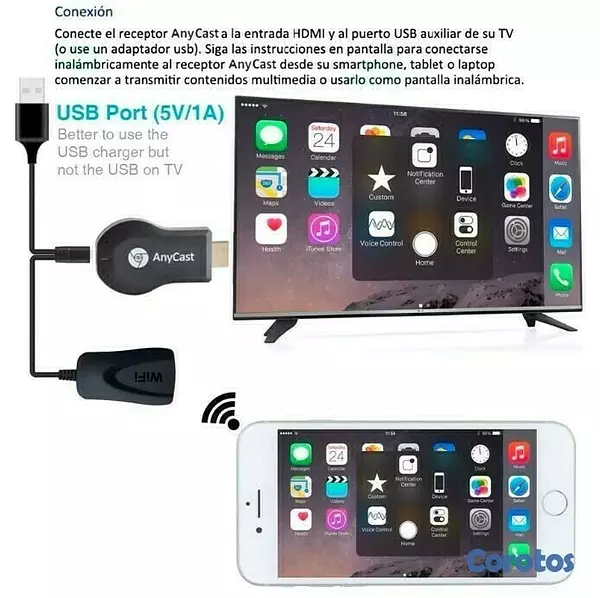 otros electronicos - AnyCast - Duplica la pantalla del celular a la TV de forma inalambrica  4