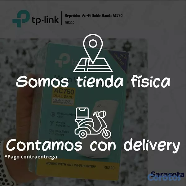 accesorios para electronica - TP-Link Repetidor Wifi AC750 RE220 3