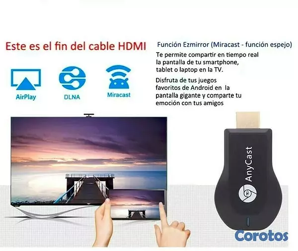 otros electronicos - AnyCast - Duplica la pantalla del celular a la TV de forma inalambrica  3