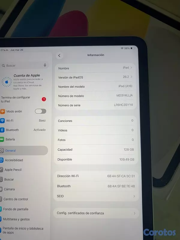 celulares y tabletas - Apple iPad A16 gen 11 128GB  3