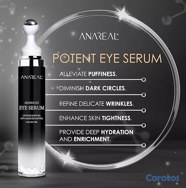 salud y belleza - ANAREAL crema y rodillo para ojos con cafeína, reduce ojeras y bolsas. 2