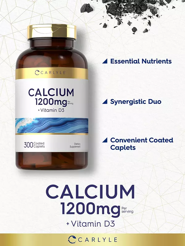 Salud y Equipamiento Médico - Calcio 1200mg Con Vitamina D3 Carlyle 4