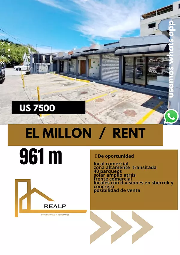 oficinas y locales comerciales - Excelente local en zona céntrica del Millon  1