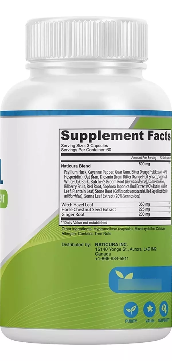 Salud y Equipamiento Médico - Hemorroides Suplemento Natural Naticura 180 Cap 2