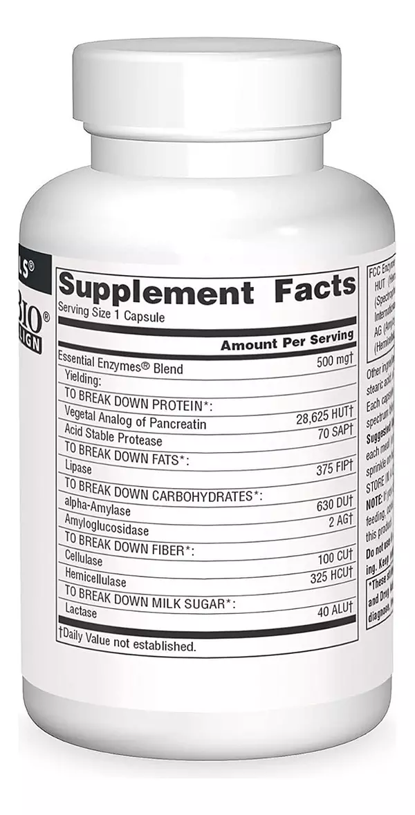 Salud y Equipamiento Médico - Enzimas Digestivas Source Natur - - Unidad A $1559 2