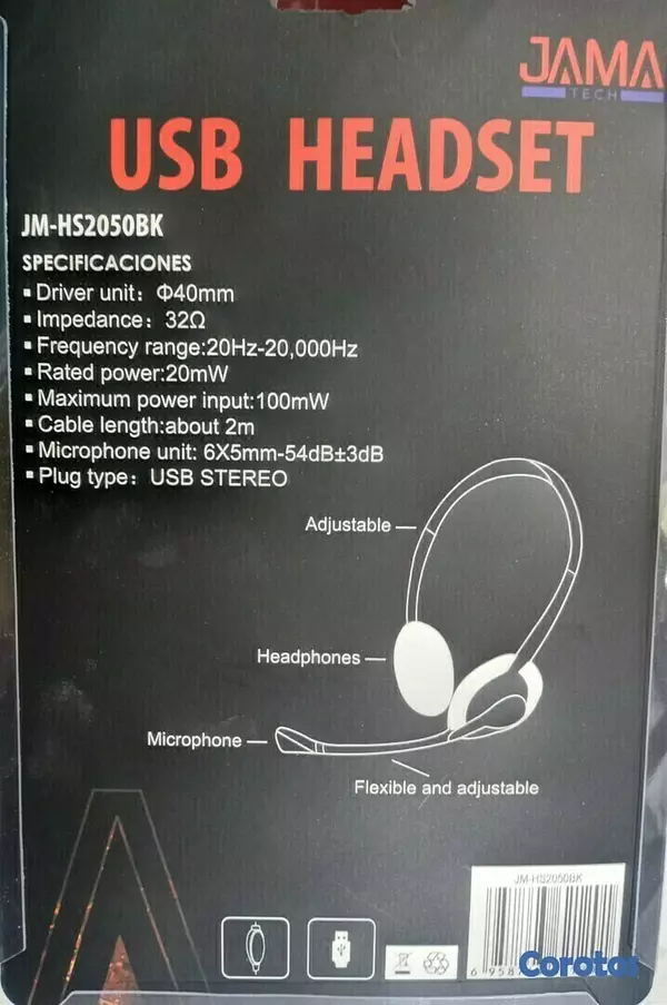 camaras y audio - Audifonos usb JAMA  Alámbricos USB Con Micrófono Y Control De Volumen  3