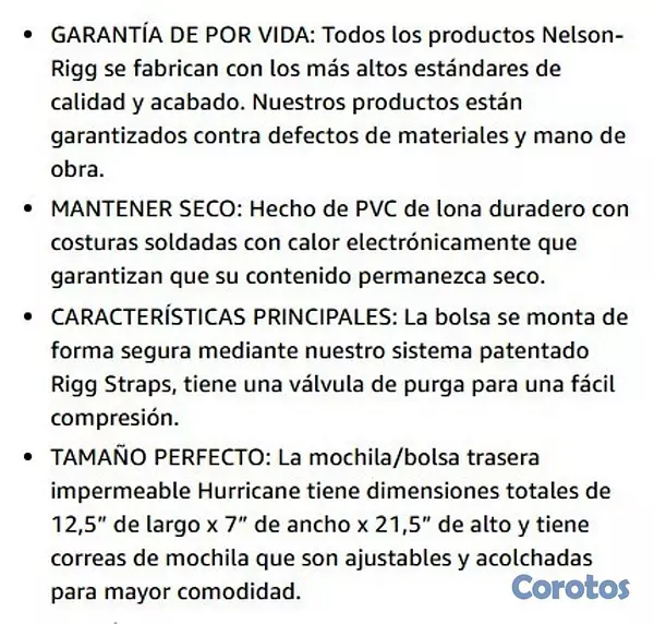 Artículos Deportivos - Mochila Impermeable Nelson-Rigg Hurricane (30L) -  13