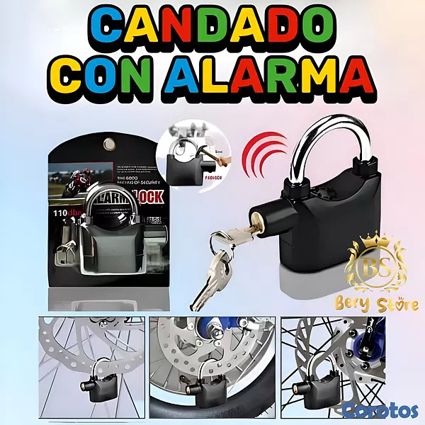 herramientas, jardines y exterior - 🎀 CANDADO CON ALARMA ANTIRROBO | CANDADO CON ALARMA PARA MOTO | CANDADO ALARMA  4