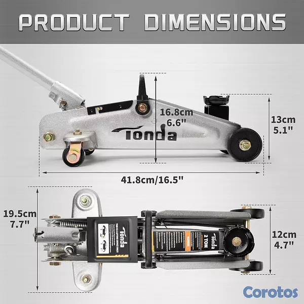 accesorios para vehiculos - Gato Hidraulico de Piso Tonda 1.5 Toneladas Portat 8