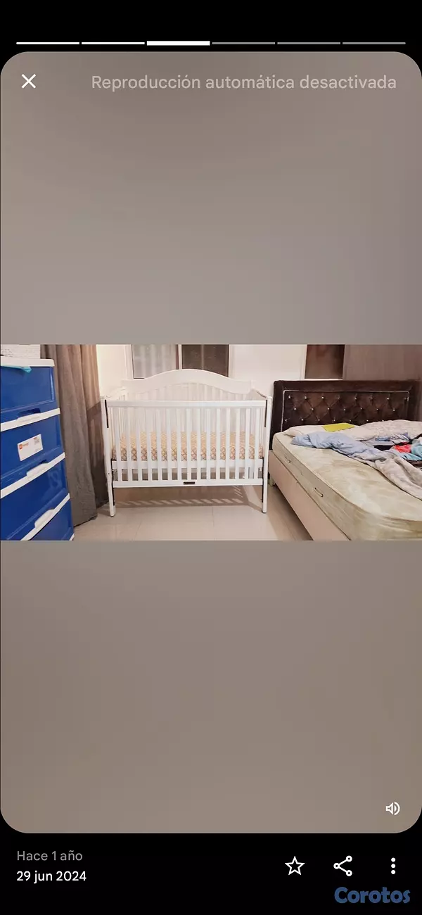 muebles - Vendo Cuna de Bebe color blanca *usada 6