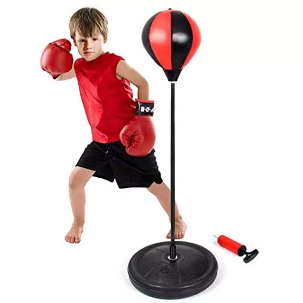 Artículos Deportivos - Bola de boxeo Vertical, PERA Ajustable. + Guantes  para NIÑOS 3