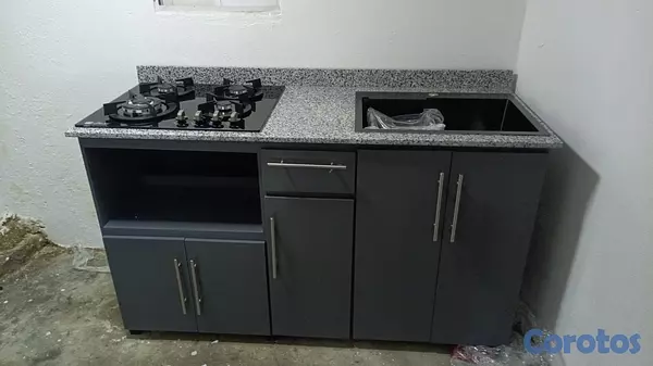 electrodomesticos - Mueble en hidrofugo con estufa empostrada,fregadero, despensa.  
 5
