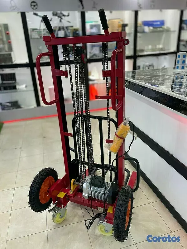 equipos profesionales - Montacargas grua Carretilla de 2 metros de elevacion electrico de 200KG 10