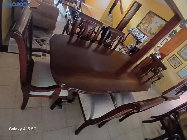muebles y colchones - Hermoso Juego de  Comedor Caoba de 6 sillas 7