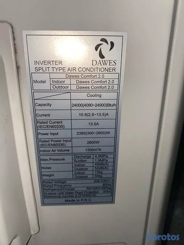 otros electronicos - Aire acondicionado Dawes Comfort, 2.0 4