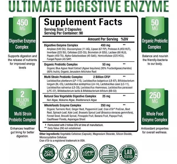 Salud y Equipamiento Médico - Enzimas Digestivas Purely Optim 2