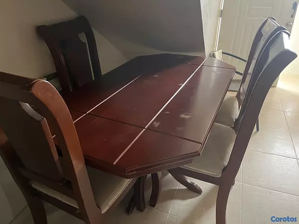 muebles y colchones -  comedor en Caoba 4 sillas  6