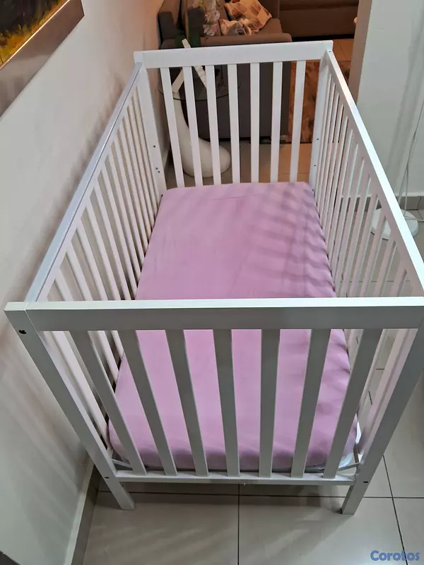 muebles - cuna en color blanco con poco uso,  5
