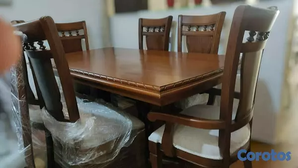 muebles y colchones - juego de comedor comteporaneo 6 sillas 1