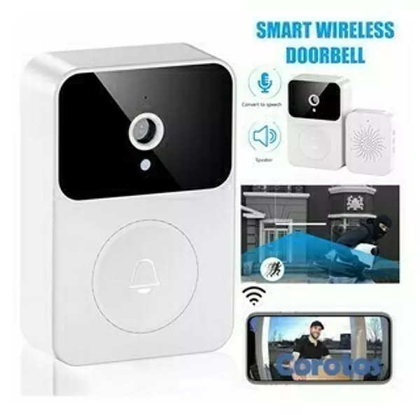 camaras y audio - Timbre inteligente con cámara wifi para puertas recargable 5