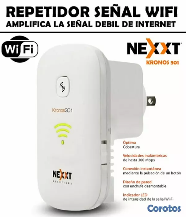computadoras y laptops - REPETIDOR NEXXT KRONOS 301 WIRELESS AP, RANGE EXTENDER, DIRECTO A LA PARED, COMP 1
