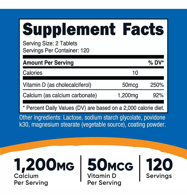 Salud y Equipamiento Médico - Calcio Con Vitamina D3, 240 Tabletas 3